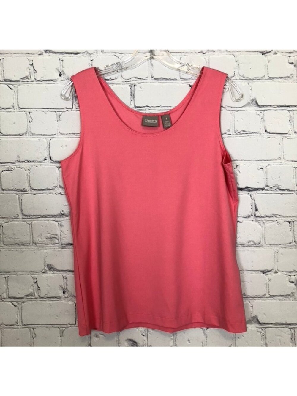 NWT Chicos Microfeel Timeless Tank Basic Knit Size 1 Pink